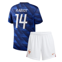 Camiseta Francia Adrien Rabiot #14 Primera Equipación Replica Mundial 2026 para niños mangas cortas (+ Pantalones cortos)